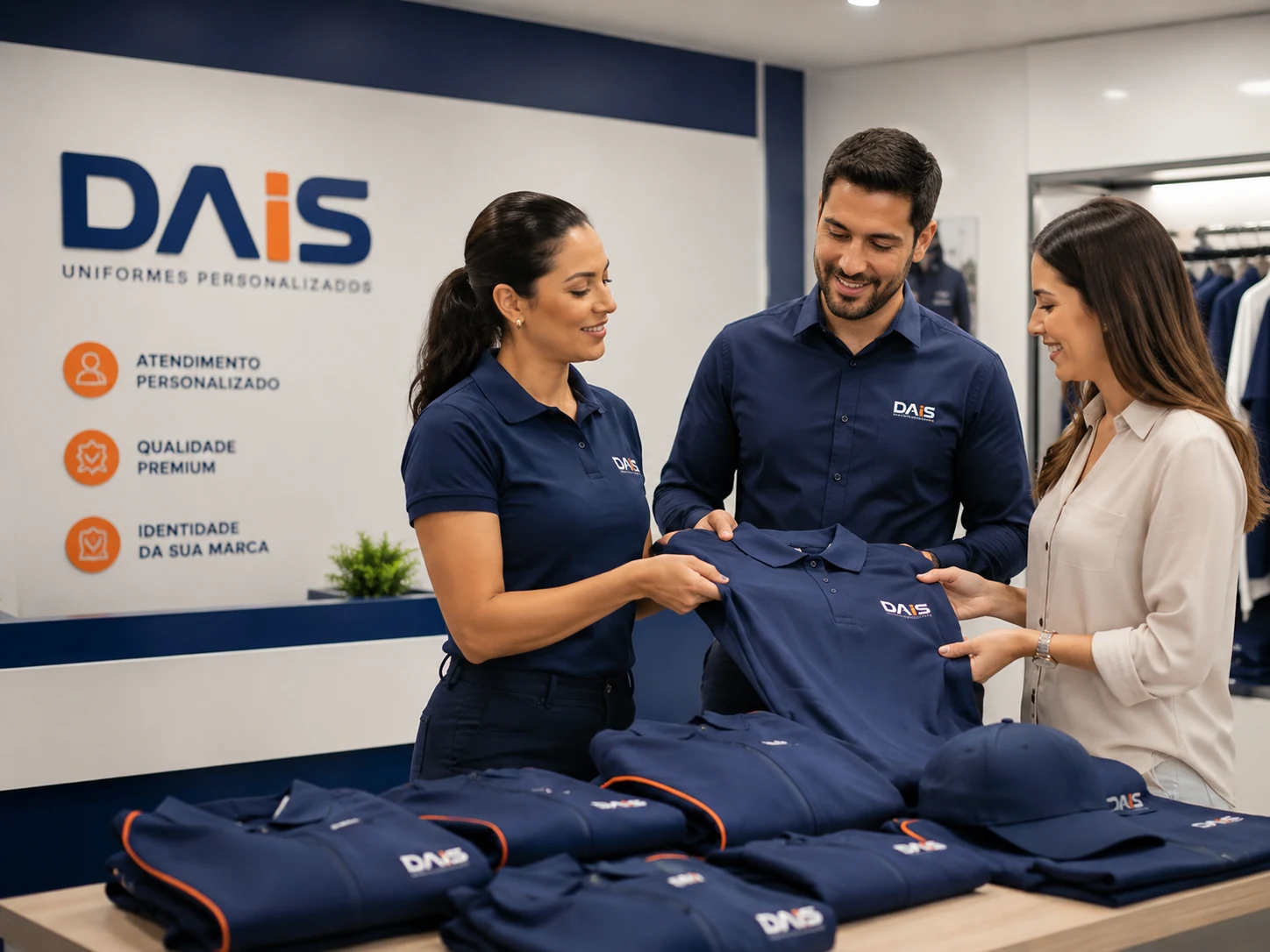 Equipe DAiS apresentando uniformes personalizados